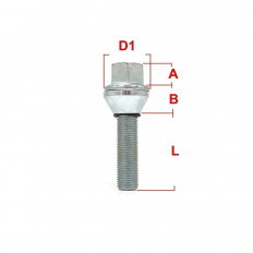 Μπουλόνι Μετατροπής - Με Ροδέλα - M12x1,25 / Κωνικό 60° / Μήκος: 36 mm / Κλειδί: 17