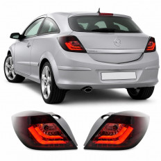 Πίσω Φανάρια LED Opel Astra H - 3-Πορτό - Μαύρο / Κόκκινο - 2 Τμχ.