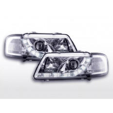 Μπροστινά Φανάρια LED Dayline με Φώτα Ημέρας Audi A3 8L (1996-2000) - Χωρίς Ρυθμιστή - Χρώμιο - 2 Τμχ (LPAU27)