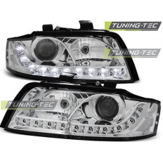 Μπροστινά Φανάρια Dayline με Φώτα Ημέρας Audi Α4 B6 Type 8Ε (2000-2004) - Χωρίς Ρυθμιστή - Χρώμιο - 2 Τμχ. (TT-LPAU63)