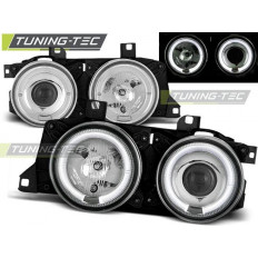 Φανάρια Angel Eyes Εμπρός Χρώμια BMW Ε34 89-95 - (LPBM50)