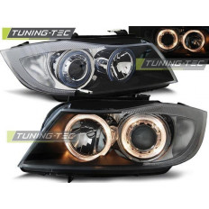 Φανάρια Angel Eyes Εμπρός Μαύρα BMW E90 05-09/2008 - (LPBM89)