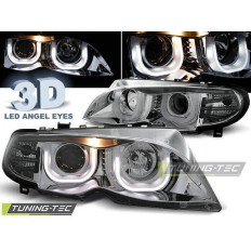 Φανάρια Angel Eyes Εμπρός Χρώμια 2 Halo Rims 3D BMW Ε46 Limousine 01-04 - (LPBM95)