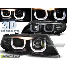 Φανάρια Angel Eyes Εμπρός Μαύρα BMW Ε46 Limousine 2001 - 2004 - (LPBM96)