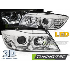 Φανάρια Angel Eyes Led 3D Εμπρός Χρώμια BMW E90 05-09/2008 - (LPBMK7)