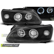 Μπροστινά Φανάρια Angel Eyes Peugeot 106 (1991–2003) Με 2 Halo Rims - Μαύρο - 2 Τμχ. (LPPE15)