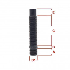 Μπουζόνι Τροχού Βιδωτό Με Διπλό Σπείρωμα - Μ14Χ1.5 - X3W / L: 68 - 90 mm - 1Τμχ. -  (M1415GB90R)