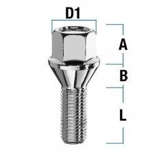 Μπουλόνι Τροχού M14x1,5 - Κωνικό 60° - Μήκος: 40mm - Κλειδί: 17 - (M1415KE40S)