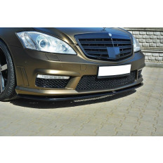 Spoiler / Χειλάκι εμπρός προφυλακτήρα Maxton Design Mercedes Benz S-CLASS W221 AMG Μαύρο Γυαλιστερό - (ME-S-W221-AMG-FD1G)