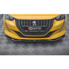 Spoiler / Χειλάκι εμπρός προφυλακτήρα Maxton Design PEUGEOT 208 MK2 FACELIFT Μαύρο Γυαλιστερό - (PE-208-2-FD2G)