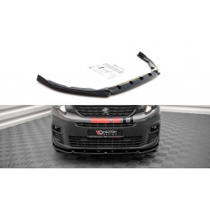 Spoiler / Χειλάκι εμπρός προφυλακτήρα Maxton Design Peugeot Partner MK3 μαύρο Γυαλιστερό - (PE-PA-3-FD1G)