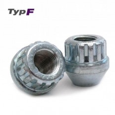 Παξιμάδι Τροχού Ασφαλείας  Type F M12x1,25 / Κλειδί: 17 / Κωνικό 60° Ανοιχτού Τύπου Γαλβανιζέ - (FBB-0737)