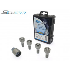 Μπουλόνι Τροχού Ασφαλείας Type Sicustar M12x1,5 / Μήκος: 28mm / Κλειδί: 19 / Κωνικό 60° / Γαλβανιζέ - 4 Τμχ.