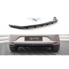 Splitter / Διαχύτης πίσω προφυλακτήρα Maxton Design (με κάθετες μπάρες) Seat Leon Hatchback Mk3 - Carbon Look - (SE-LE-3-RD1C+RD2C)