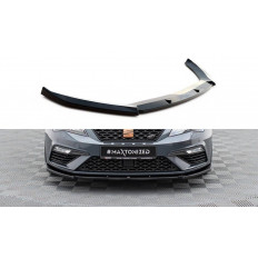 Spoiler / Χειλάκι Εμπρός Προφυλακτήρα Maxton Design V.6 Seat Leon (5F) Cupra & FR - Facelift (2017-2020) - Μαύρο Γυαλιστερό - (SE-LE-3F-CU-FD6G)