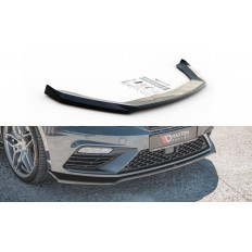 Spoiler / Χειλάκι Εμπρός Προφυλακτήρα Maxton Design V.7 Seat Leon (5F) Cupra & FR - Facelift (2017-2020) - Μαύρο Γυαλιστερό - (SE-LE-3F-CU-FD7G)