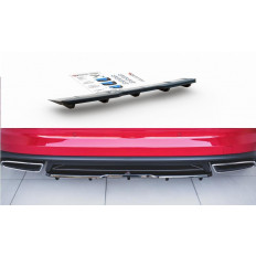 Splitter / Διαχύτης πίσω προφυλακτήρα Maxton Design (με κάθετες μπάρες) Skoda Kodiaq RS - Μαύρο Σαγρέ - (SK-KO-1-RS-RD1T+RD2T)