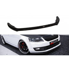 Spoiler / Χειλάκι εμπρός προφυλακτήρα Maxton Design Skoda Octavia Mk3 Μαύρο Γυαλιστερό - (SK-OC-3-FD2G)