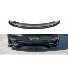 Spoiler / Χειλάκι εμπρός προφυλακτήρα Maxton Design Tesla Model 3 μαύρο σαγρέ - (TE-MODEL3-1-FD2R+FD2T)