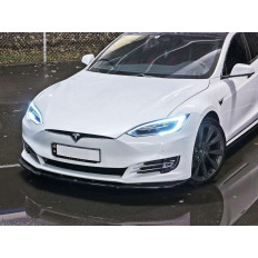 Spoiler / Χειλάκι εμπρός προφυλακτήρα Maxton Design Tesla Model S Facelift look carbon - (TE-MODELS-1F-FD1C)