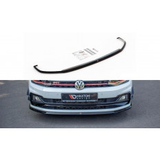 Spoiler / Χειλάκι εμπρός προφυλακτήρα Maxton Design VW Polo GTI Mk6 μαύρο γυαλιστερό - (VW-PO-6-GTI-FD3G)